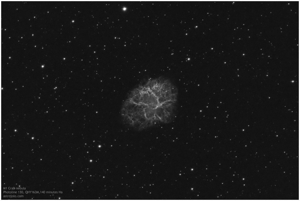 M1 nebula: 140 minutes Ha
