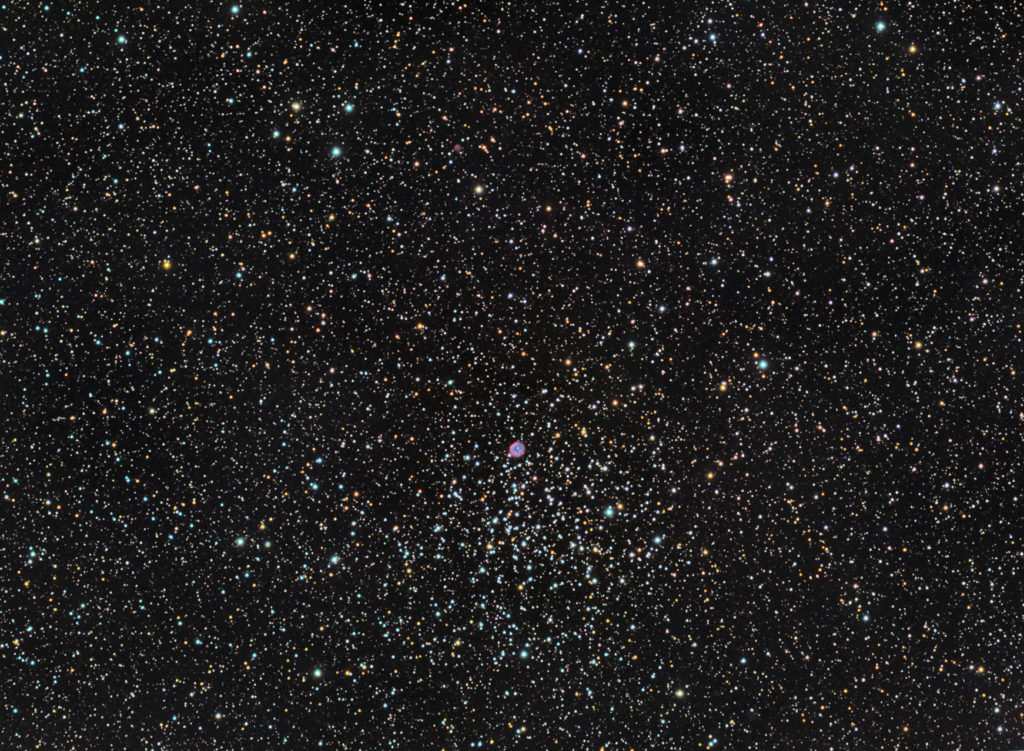 M46 open cluster in Puppis with two planetary nebulae