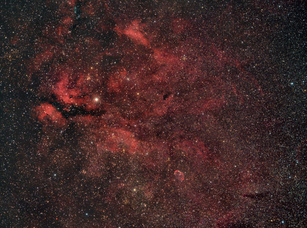 Cygnus constellation centre around Gamma Cygni star. Imaged with Smart EQ mount
