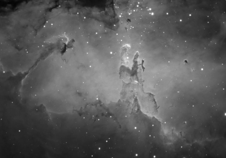 Pillars of Creation in M16. Imaged with hydrogen alpha narrowband filter