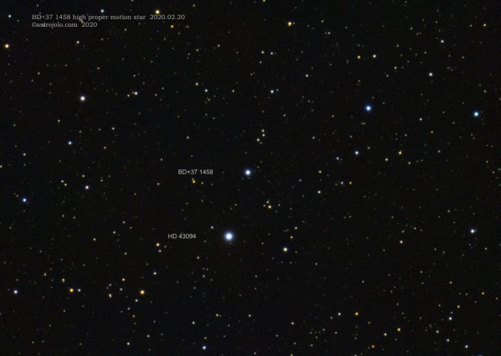 High proper motion star BD+37 1458