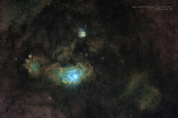 Lagoon and Trifid nebulae narrowband